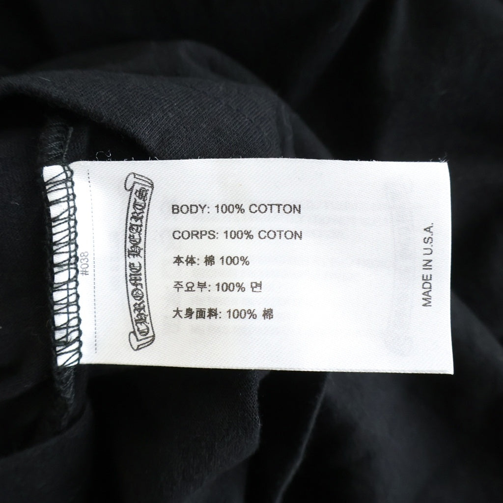 CHROME HEARTS(クロムハーツ) MIAMI LTD Vertical Logo L/S Tee マイアミ限定 ヴァーティカルロゴプリント 袖フローラル 長袖Tシャツカットソー ロンT ブラック