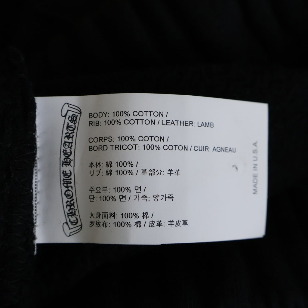 CHROME HEARTS(クロムハーツ) Y NOT SWEAT HALF PANTS ワイノット パテント ハラコレザークロスパッチ スウェットハーフパンツ ショーツ ブラック
