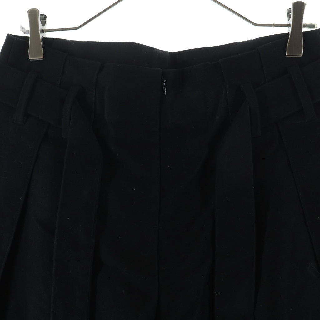 NO BRAND(ノーブランド) SYU MAN 【シュウ マン】 23AW ベルテッドタックワイドスウェットパンツ ブラック AD-B23aw-10