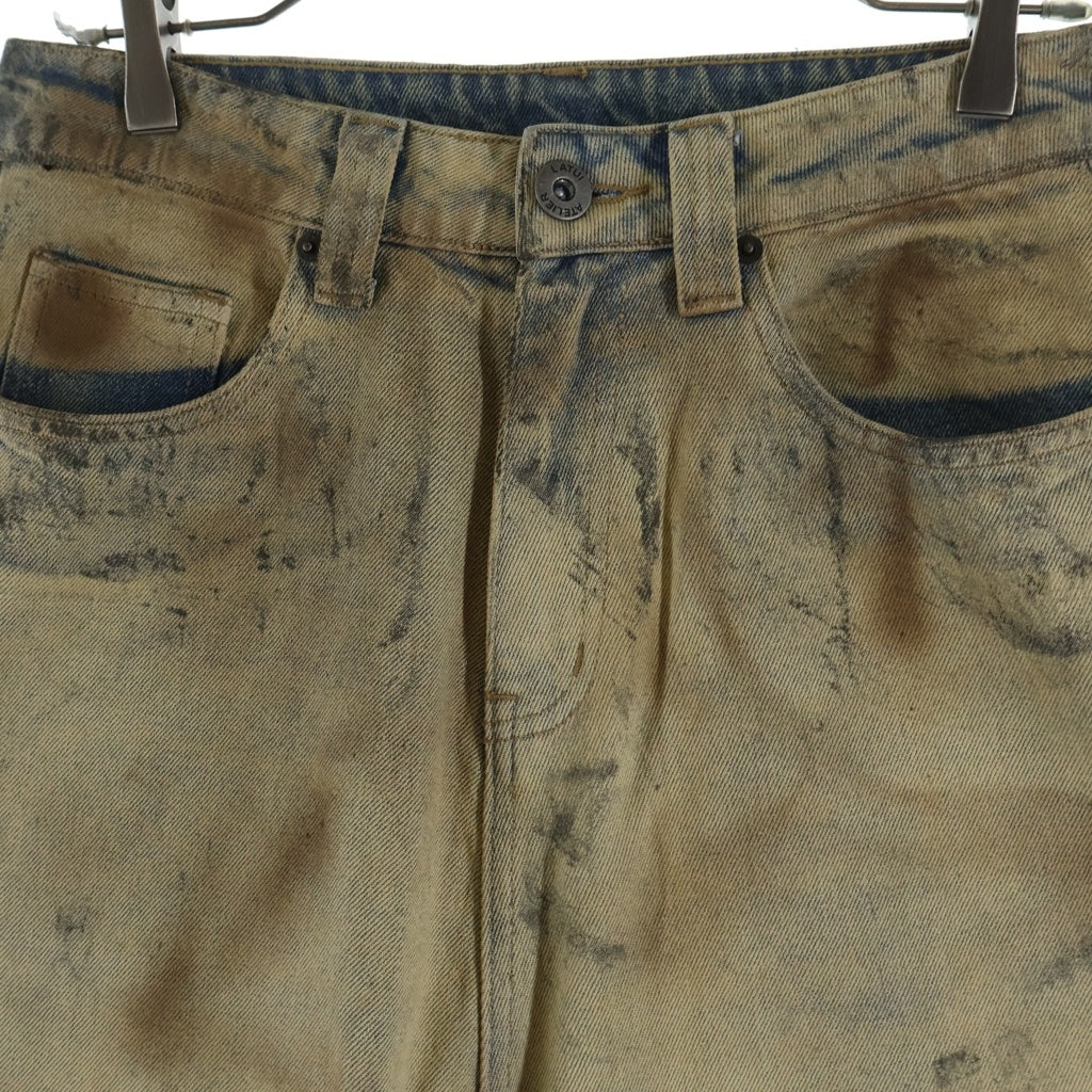 NO BRAND(ノーブランド) Latui Atelier 【ラトゥイ アトリエ】 OAFJWANS ダーティ加工 ワイドデニムパンツ ジーンズ