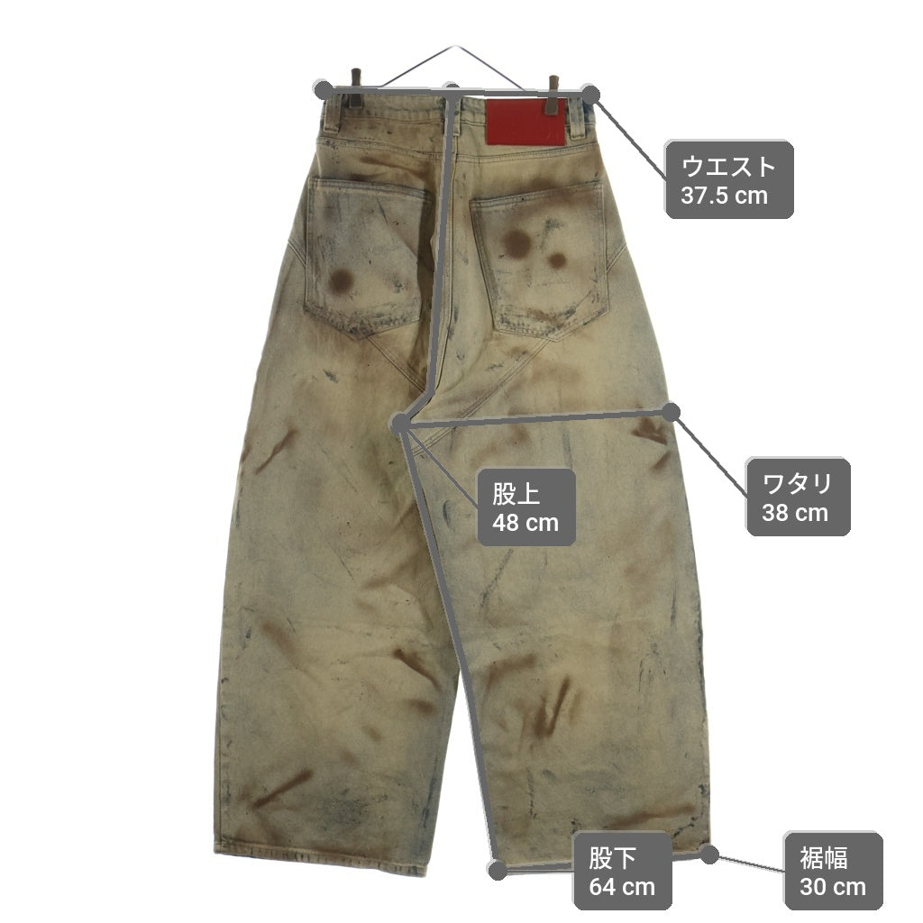 NO BRAND(ノーブランド) Latui Atelier 【ラトゥイ アトリエ】 OAFJWANS ダーティ加工 ワイドデニムパンツ ジーンズ