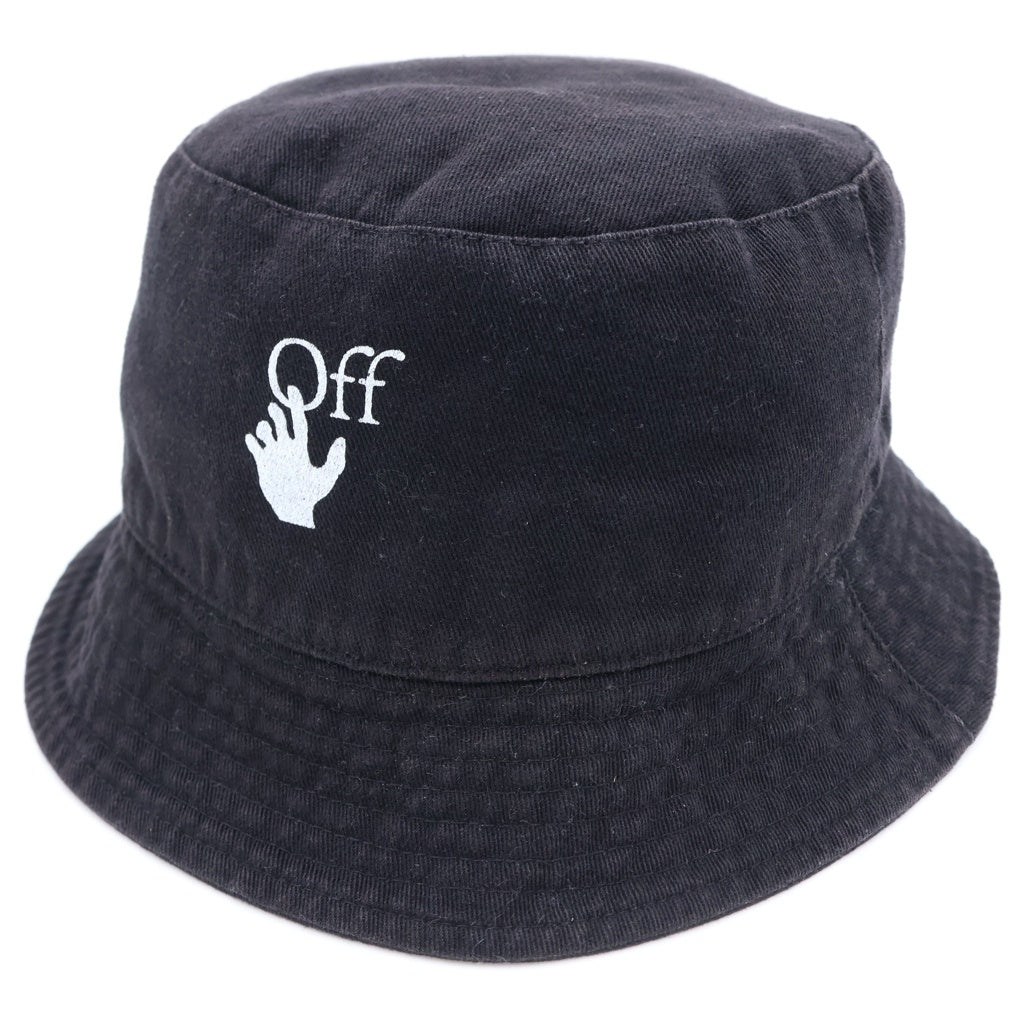 OFF-WHITE(オフホワイト) フロントロゴプリントバケットハット ブラック