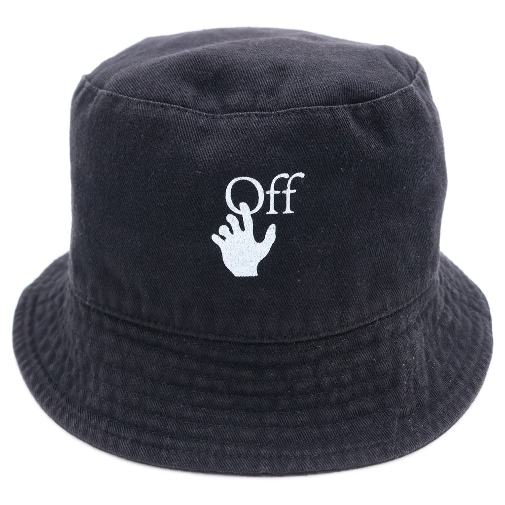 OFF-WHITE(オフホワイト) フロントロゴプリントバケットハット ブラック