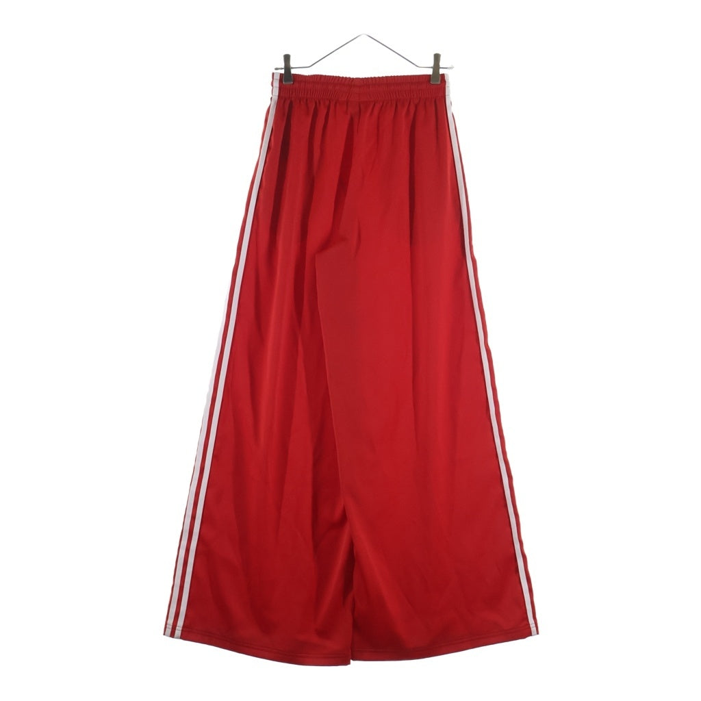 adidas(アディダス) 24SS サテン ワイドレッグ トラックパンツ サイドライン レッド IP2959