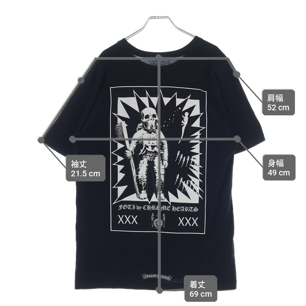 CHROME HEARTS(クロムハーツ) FOTI S/S TEE フォティ ナスカルバックプリント 胸ロゴ クルーネック半袖Tシャツ ブラック