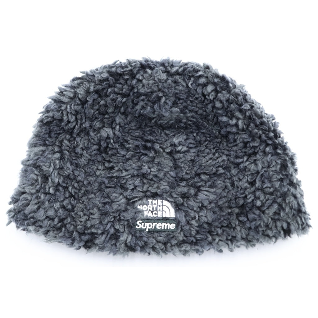 SUPREME(シュプリーム) ×THE NORTH FACE ハイ パイル フリース ビーニー ロゴワッペンニット帽 グレー NN023061