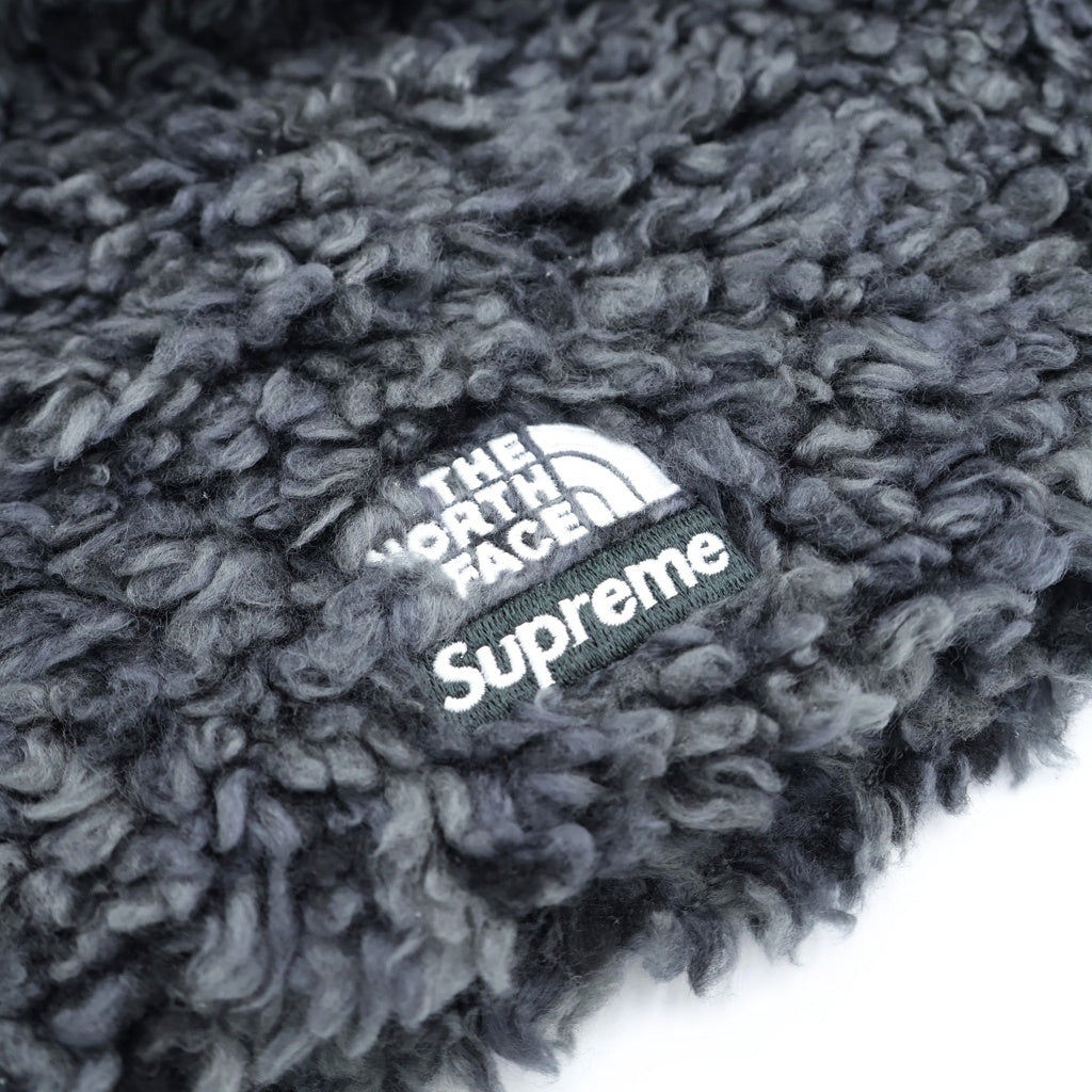 SUPREME(シュプリーム) ×THE NORTH FACE ハイ パイル フリース ビーニー ロゴワッペンニット帽 グレー NN023061