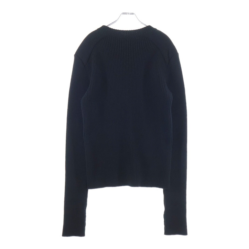 JOHN LAWRENCE SULLIVAN(ジョンローレンスサリバン) SHOULDER PAD KNIT SWEATER ジップ切り替えクルーネック長袖ニットセーター ブラック 4B001-0121-38