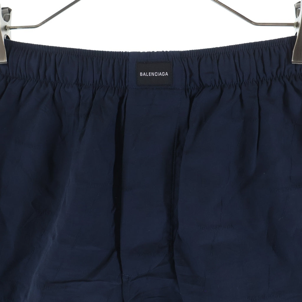 BALENCIAGA(バレンシアガ) 21SS LOGO SHORT PANTS ロゴショートパンツ ショーツ 総柄 ネイビー 671664 TLM16