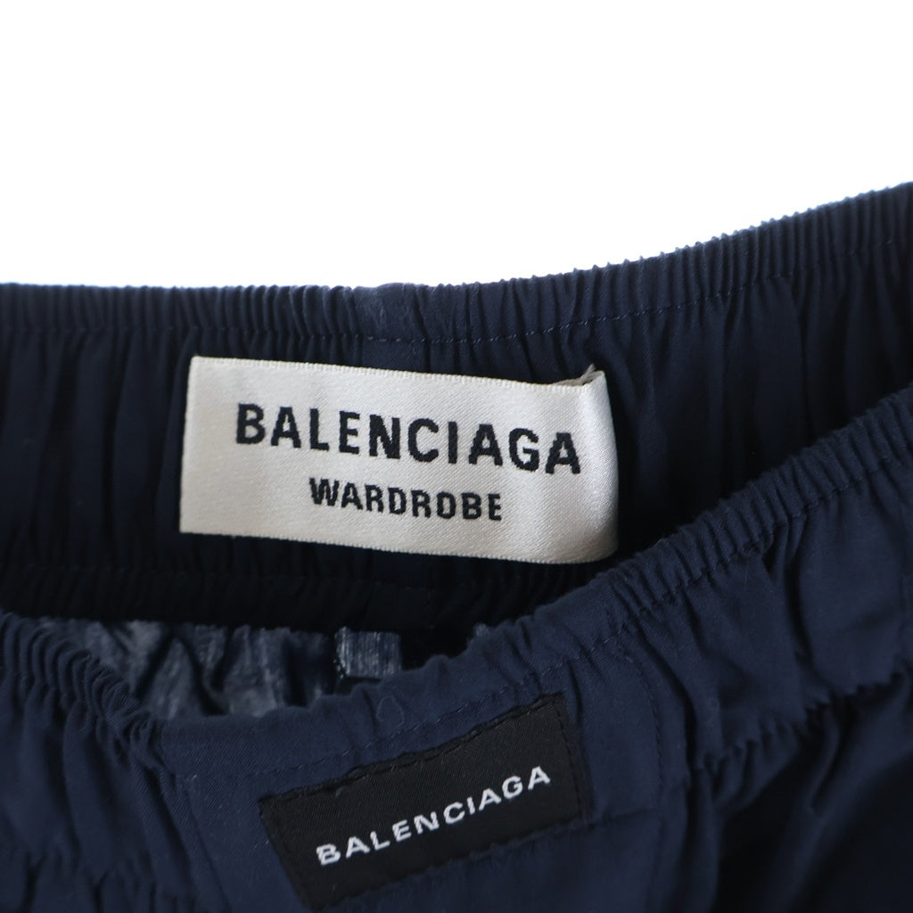 BALENCIAGA(バレンシアガ) 21SS LOGO SHORT PANTS ロゴショートパンツ ショーツ 総柄 ネイビー 671664 TLM16