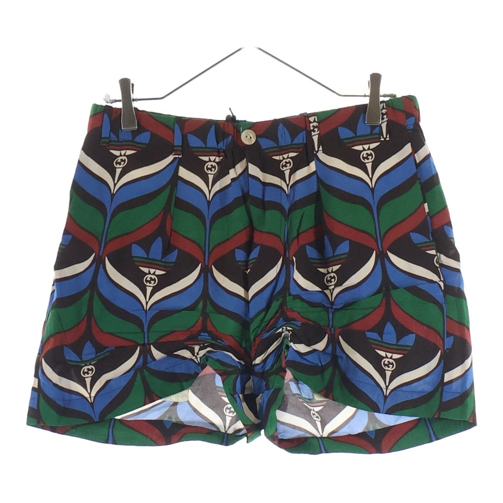 GUCCI(グッチ) adidas Trefoil Print Shorts Brown/Green アディダス トレフォイル パンツ ショーツ ショートパンツ 総柄 ブラウン/グリーン 702439 ZAJOV