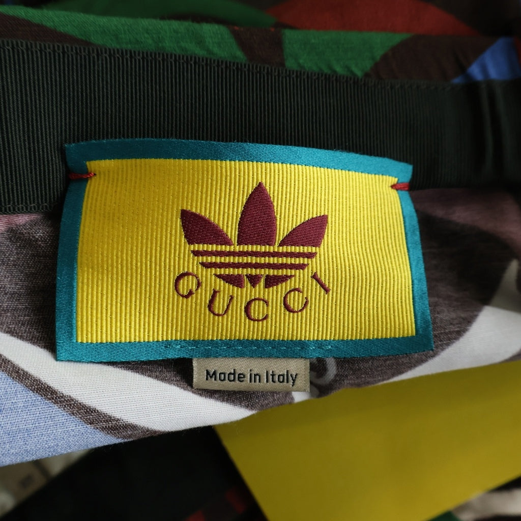 GUCCI(グッチ) adidas Trefoil Print Shorts Brown/Green アディダス トレフォイル パンツ ショーツ ショートパンツ 総柄 ブラウン/グリーン 702439 ZAJOV