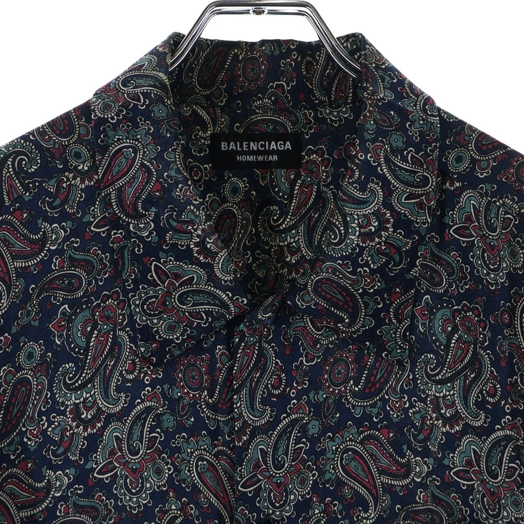 BALENCIAGA(バレンシアガ) 22SS S/S Minimal Shirt ミニマルシャツ オーバーサイズ ショートスリーブ 半袖 総柄 ネイビー 681813 TML73