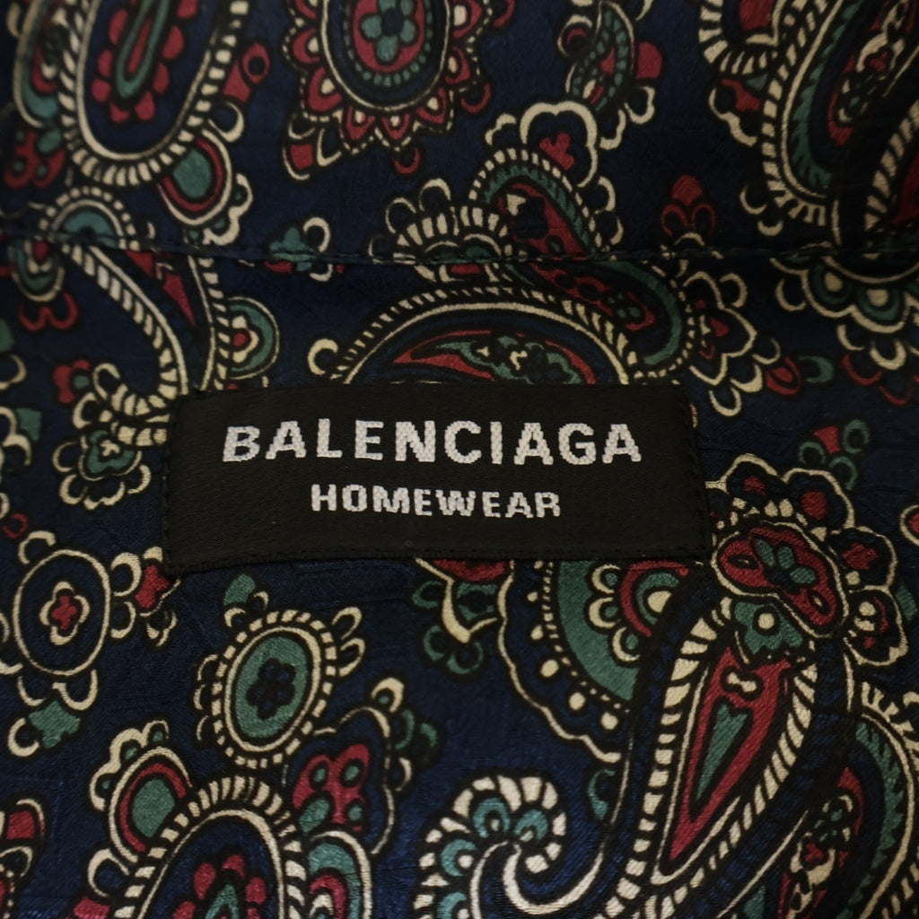 BALENCIAGA(バレンシアガ) 22SS S/S Minimal Shirt ミニマルシャツ オーバーサイズ ショートスリーブ 半袖 総柄 ネイビー 681813 TML73