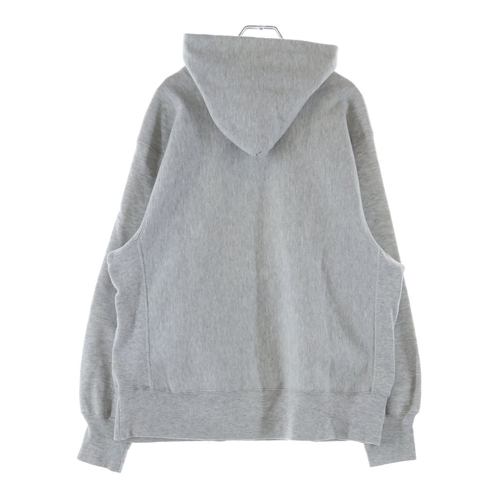 CHAMPION(チャンピオン) 80S VINTAGE LOGO HOODIE ヴィンテージ リバースウィーブ ネイビー カレッジロゴプリント プルオーバーパーカー フーディ グレー