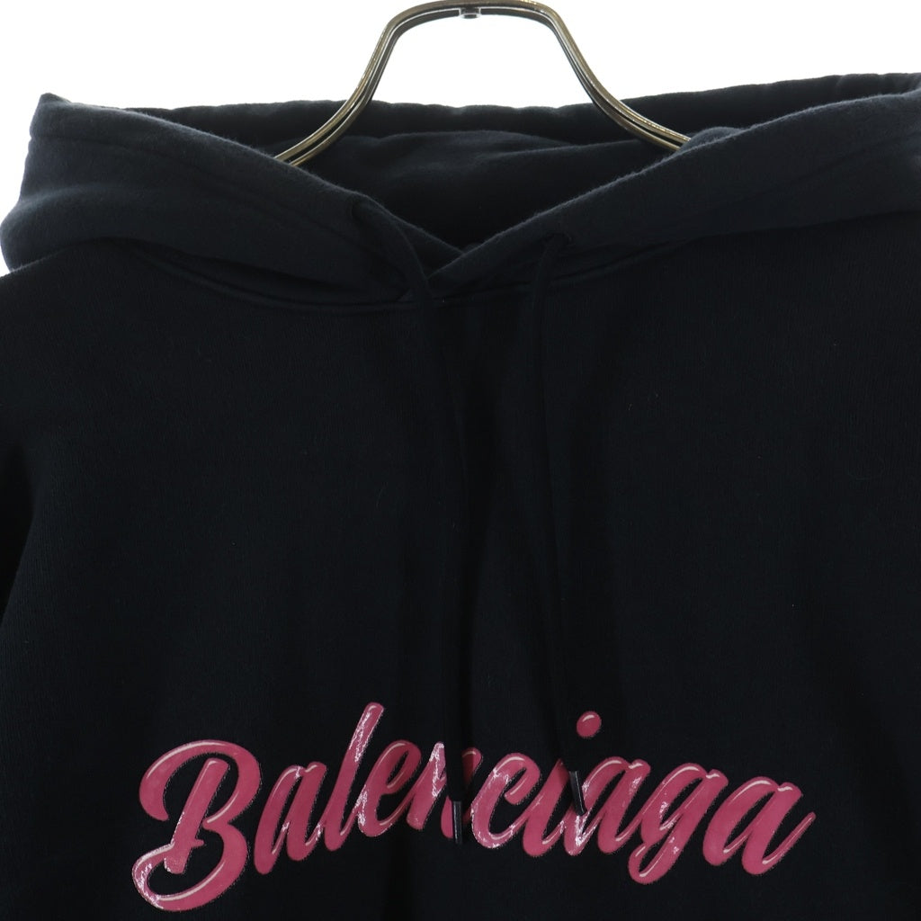 BALENCIAGA(バレンシアガ) 19AW バービーロゴプリント プルオーバーパーカー フーディ ブラック 583215