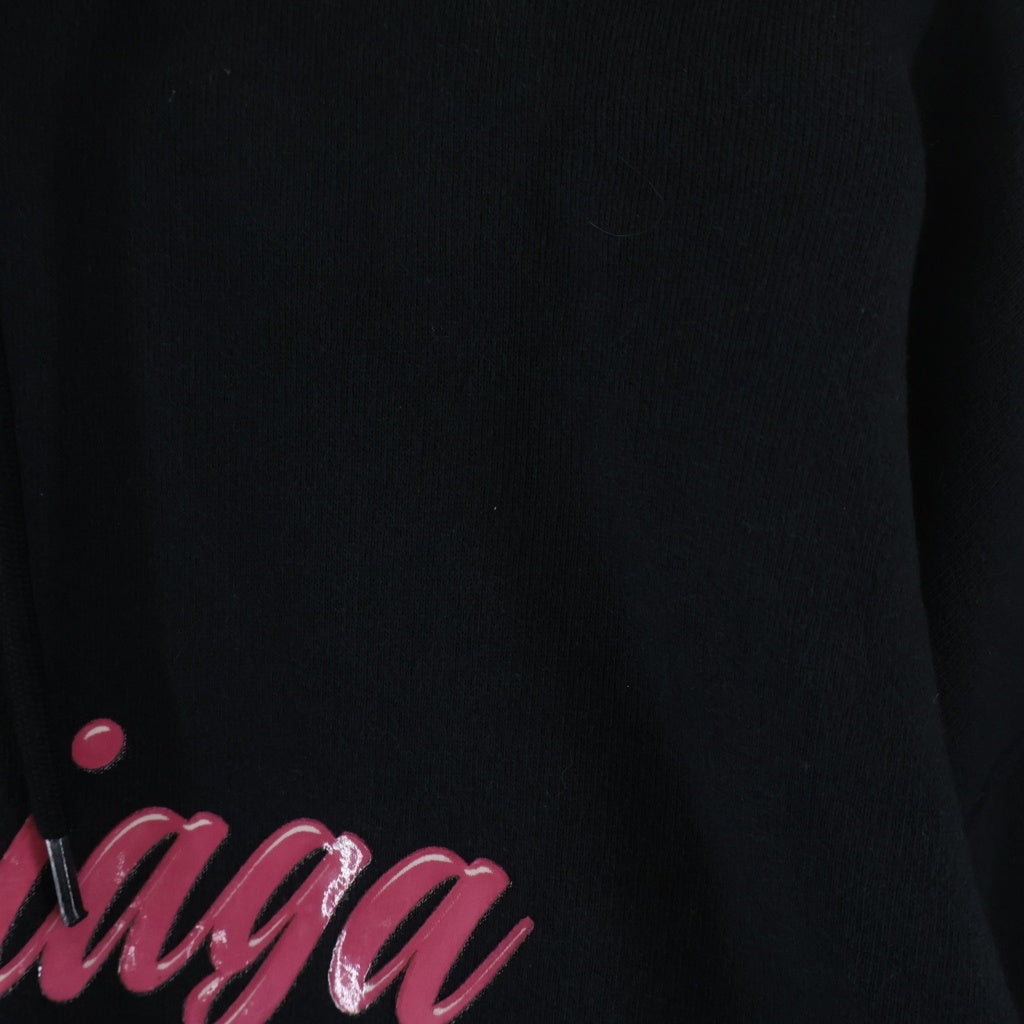 BALENCIAGA(バレンシアガ) 19AW バービーロゴプリント プルオーバーパーカー フーディ ブラック 583215