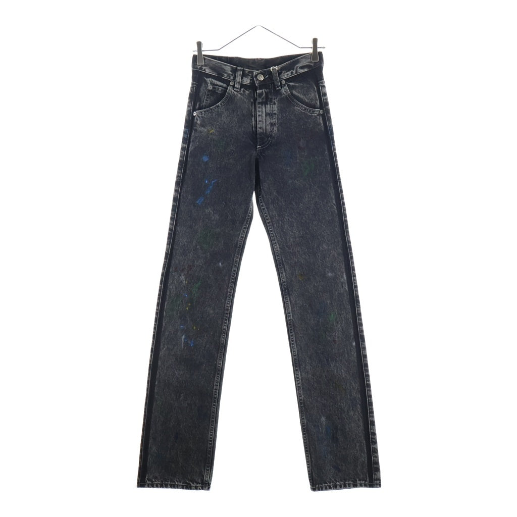 Maison Martin Margiela(メゾンマルタンマルジェラ) 22SS Painted Washed Denim Pants S50LA0208 ペイント加工 ウォッシュドストレートデニムパンツ ジーンズ ブラック