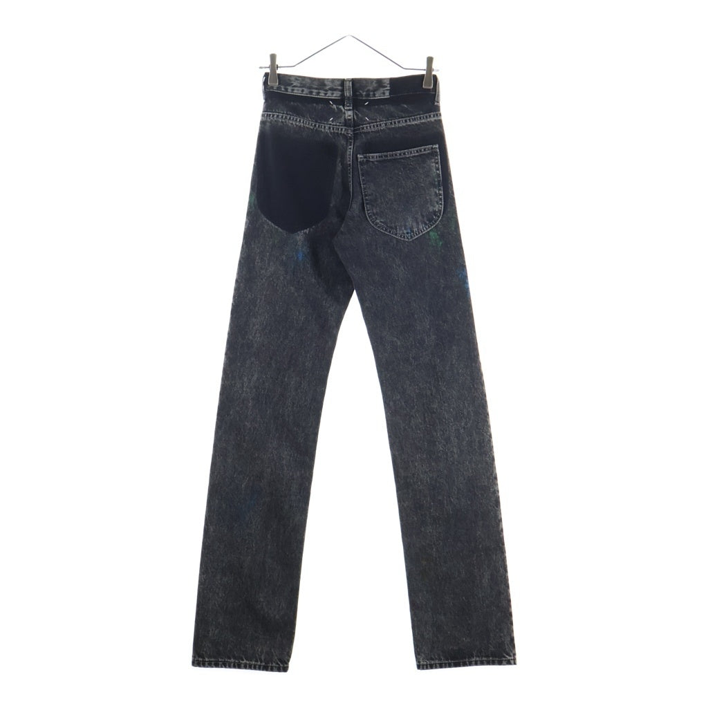 Maison Martin Margiela(メゾンマルタンマルジェラ) 22SS Painted Washed Denim Pants S50LA0208 ペイント加工 ウォッシュドストレートデニムパンツ ジーンズ ブラック