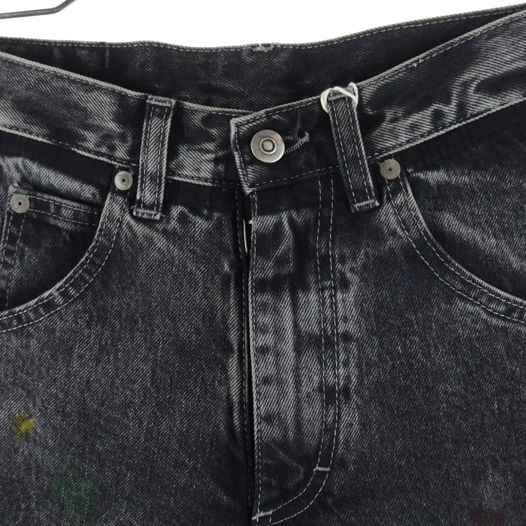 Maison Martin Margiela(メゾンマルタンマルジェラ) 22SS Painted Washed Denim Pants S50LA0208 ペイント加工 ウォッシュドストレートデニムパンツ ジーンズ ブラック