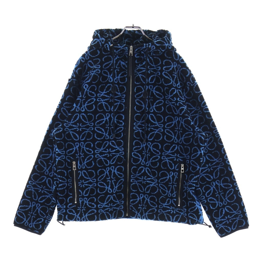 LOEWE(ロエベ) 22AW Anagram Jacquard Fleece Jacket H526Y52X02 アナグラム総柄 フリースジャガードジャケット ブラック/ブルー