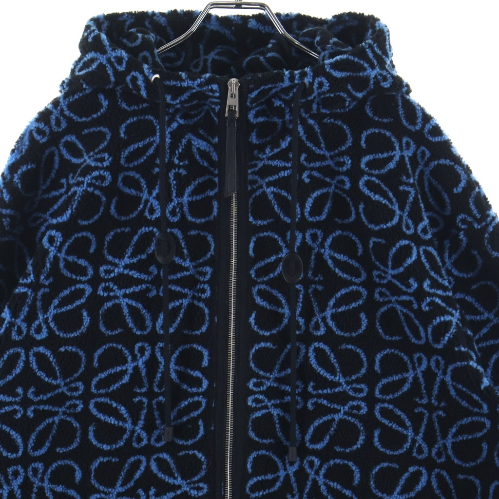 LOEWE(ロエベ) 22AW Anagram Jacquard Fleece Jacket H526Y52X02 アナグラム総柄 フリースジャガードジャケット ブラック/ブルー