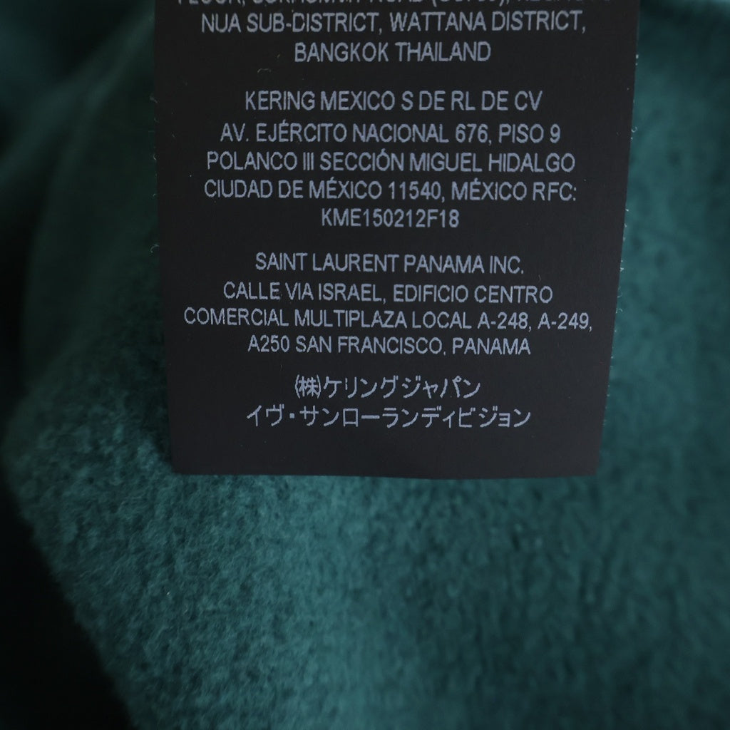 SAINT LAURENT PARIS(サンローランパリ) 22AW フロントロゴ刺繍 クルーネック長袖スウェットトレーナー グリーン 737738