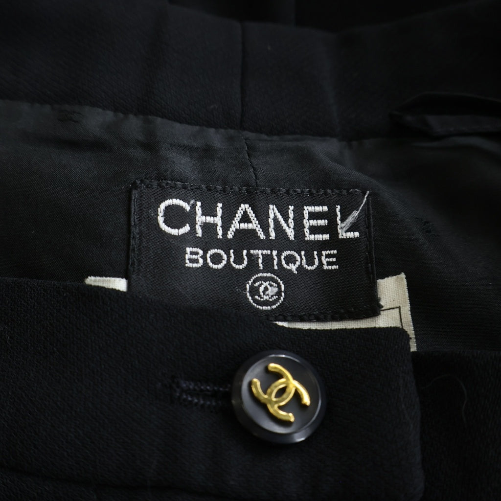 CHANEL(シャネル) 95年製 ココマーク 金ボタン シルク フレア スラックス レディース
