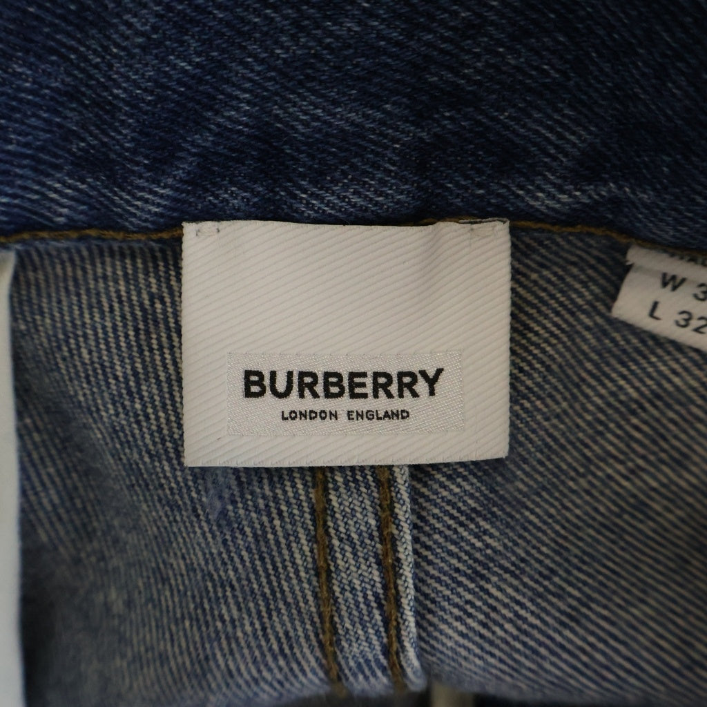 BURBERRY(バーバリー) Logo Patch Straight Denim Pants 8025376 ロゴパッチ ストレートデニムパンツ ジーンズ インディゴ