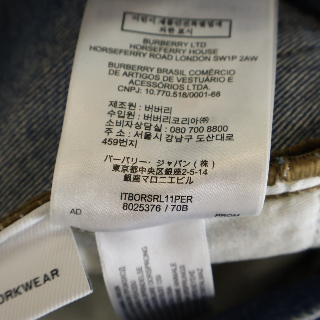 BURBERRY(バーバリー) Logo Patch Straight Denim Pants 8025376 ロゴパッチ ストレートデニムパンツ ジーンズ インディゴ
