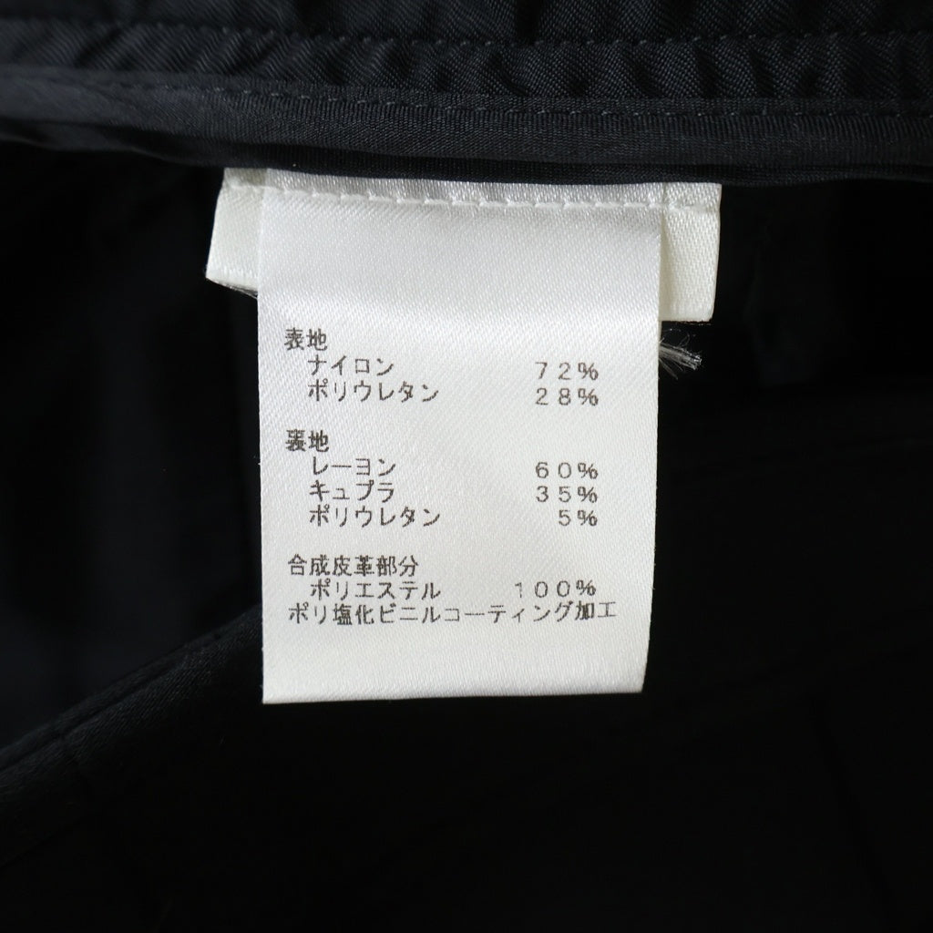 LOUIS VUITTON(ルイヴィトン) バックモノグラムレザーパッチ ナイロン混フレアスラックスパンツ ブラック レディース FIPX71NHY