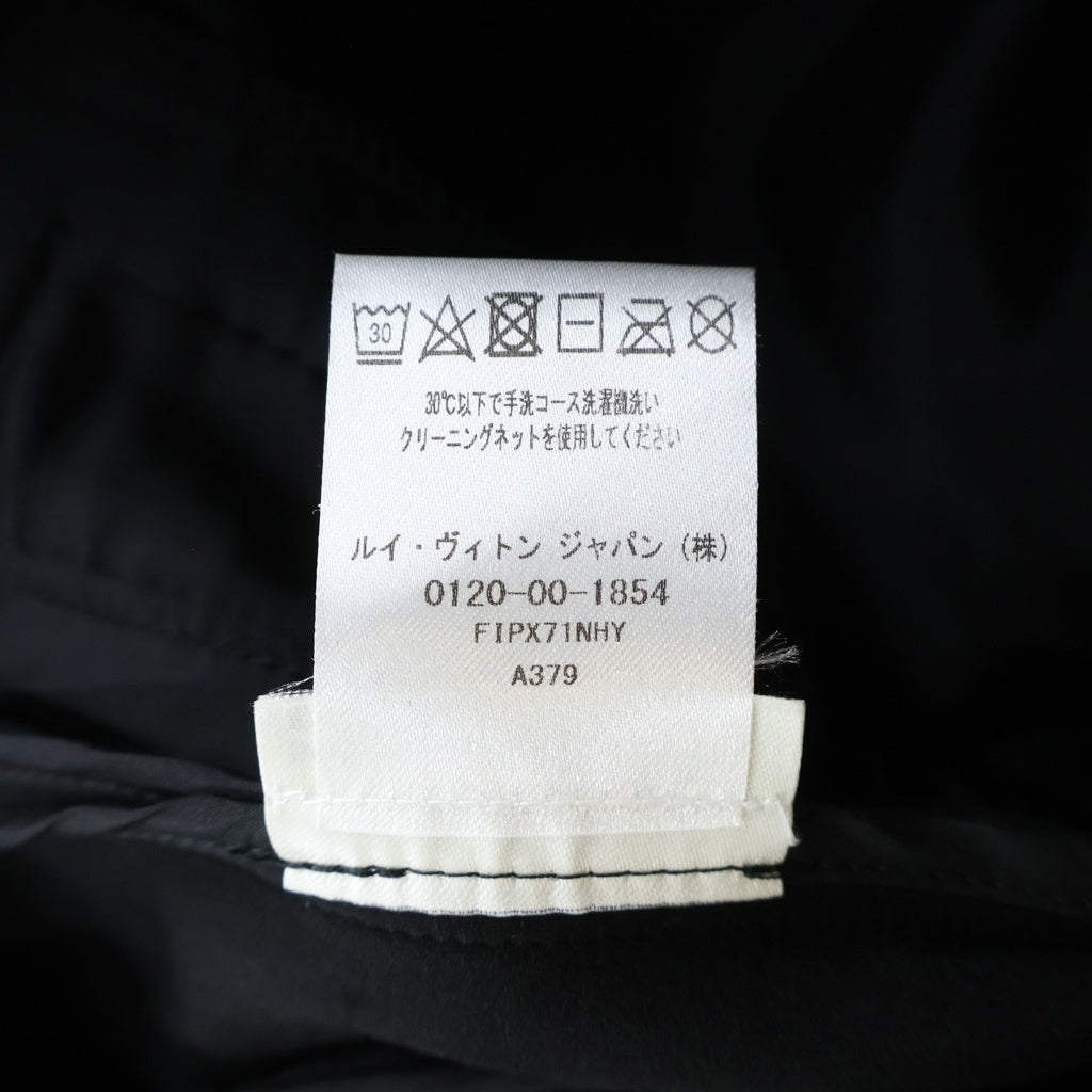LOUIS VUITTON(ルイヴィトン) バックモノグラムレザーパッチ ナイロン混フレアスラックスパンツ ブラック レディース FIPX71NHY