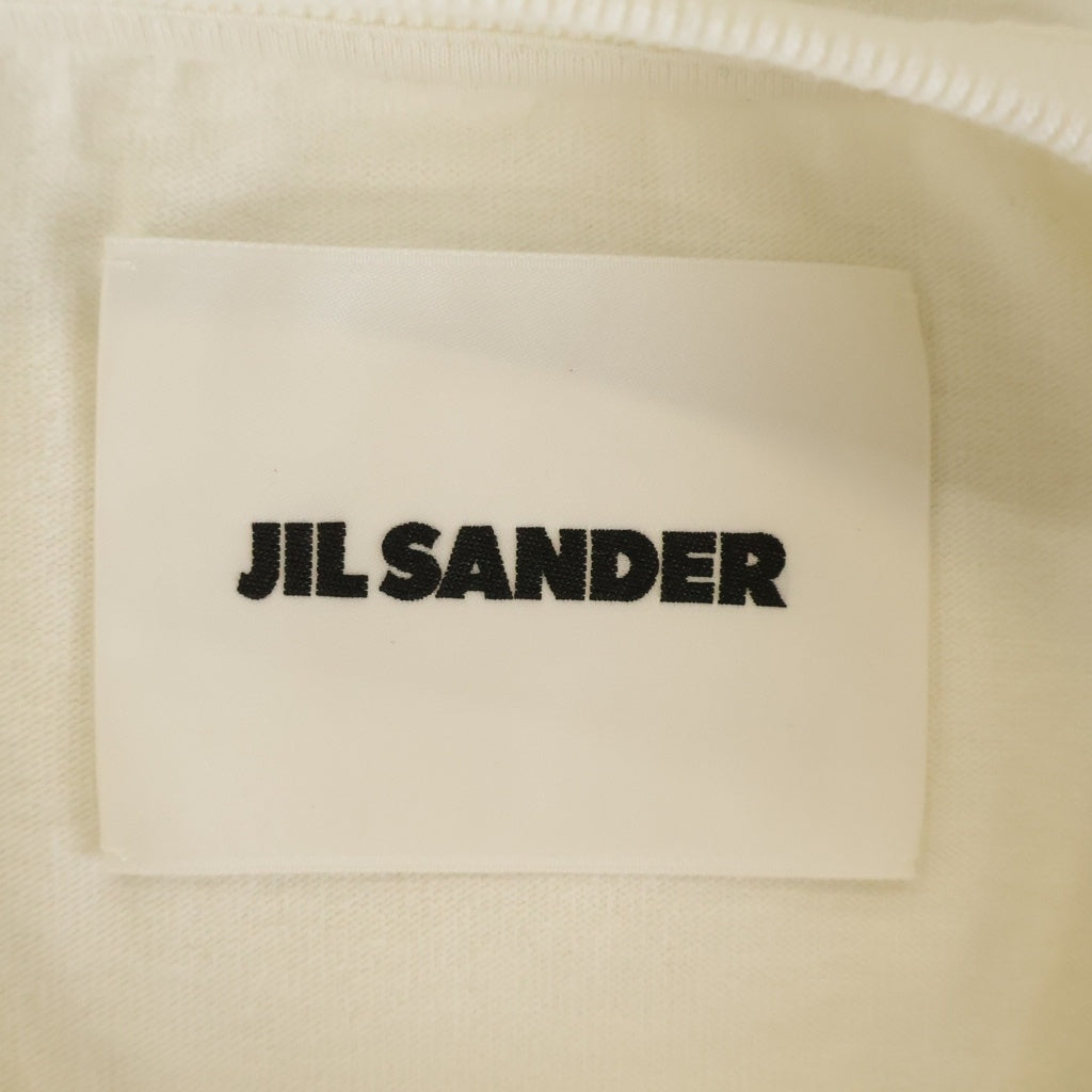 JIL SANDER(ジルサンダー) 24SS LOGO PRINT T-SHIRT J02GC0001 フロントロゴプリント クルーネック半袖Tシャツカットソー ホワイト