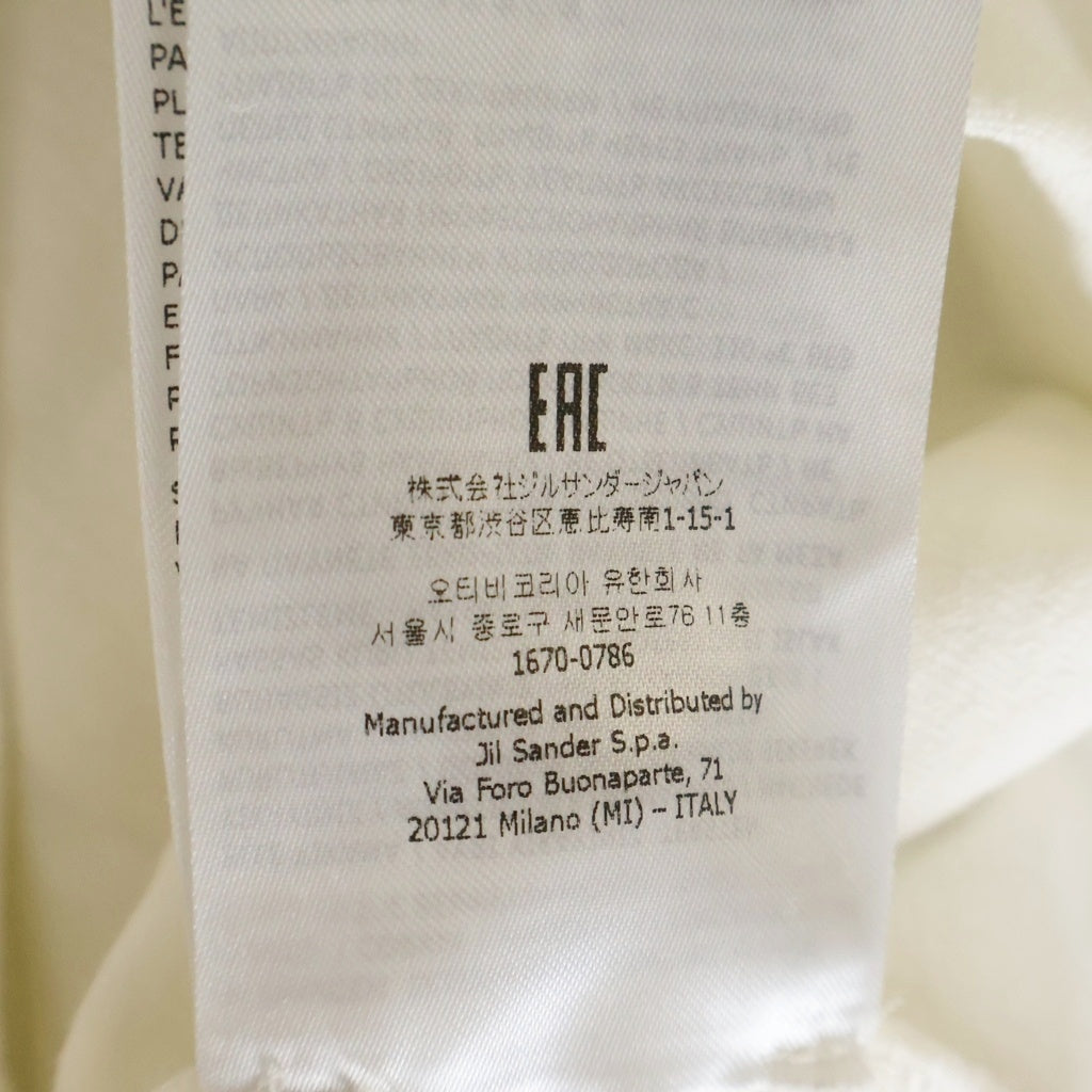 JIL SANDER(ジルサンダー) 24SS LOGO PRINT T-SHIRT J02GC0001 フロントロゴプリント クルーネック半袖Tシャツカットソー ホワイト