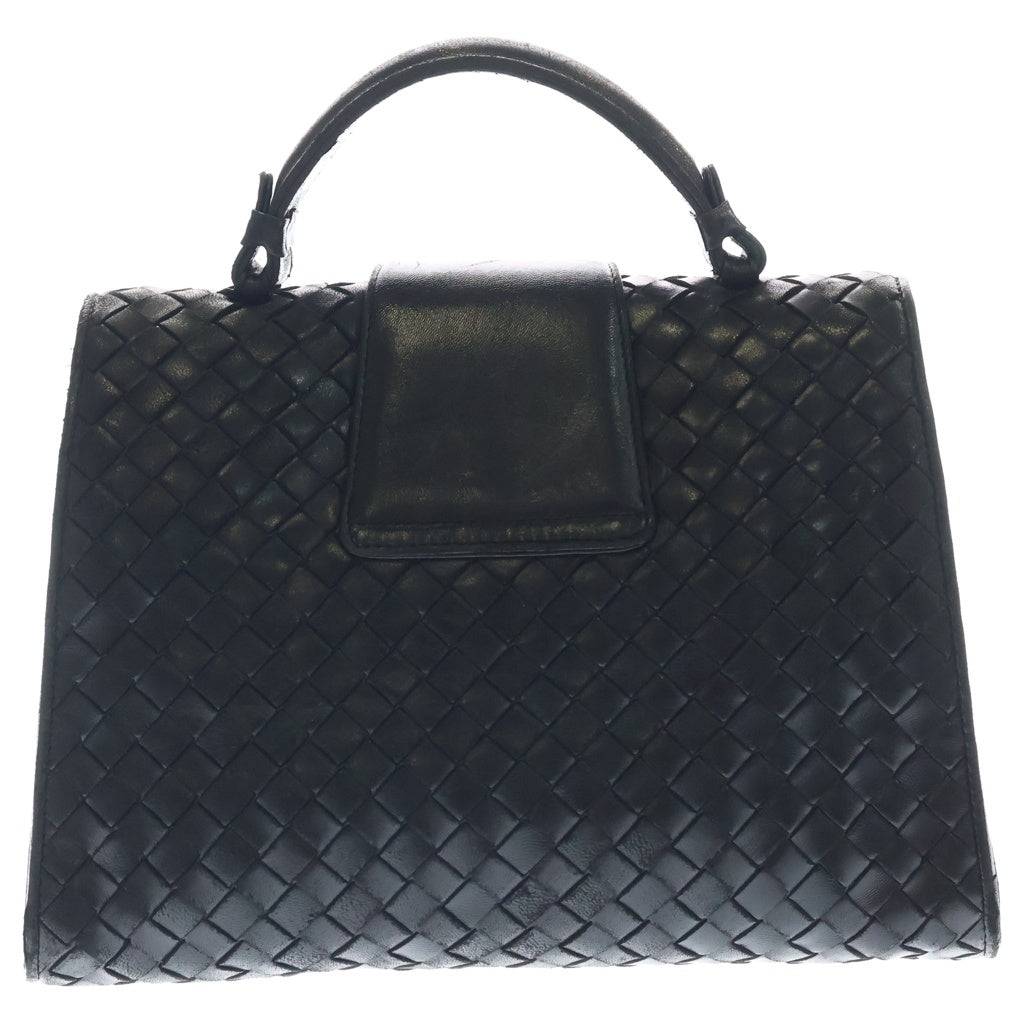 BOTTEGA VENETA(ボッテガヴェネタ) イントレチャート ターンロック ハンドバッグ レザー ブラック レディース