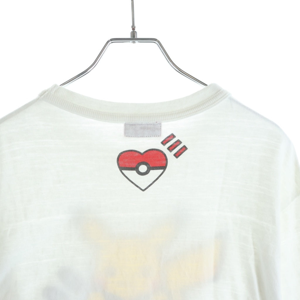 HUMAN MADE(ヒューマンメイド) ×POKEMON ポケモン ピカチュウフロントプリント クルーネック半袖Tシャツカットソー ホワイト H10612