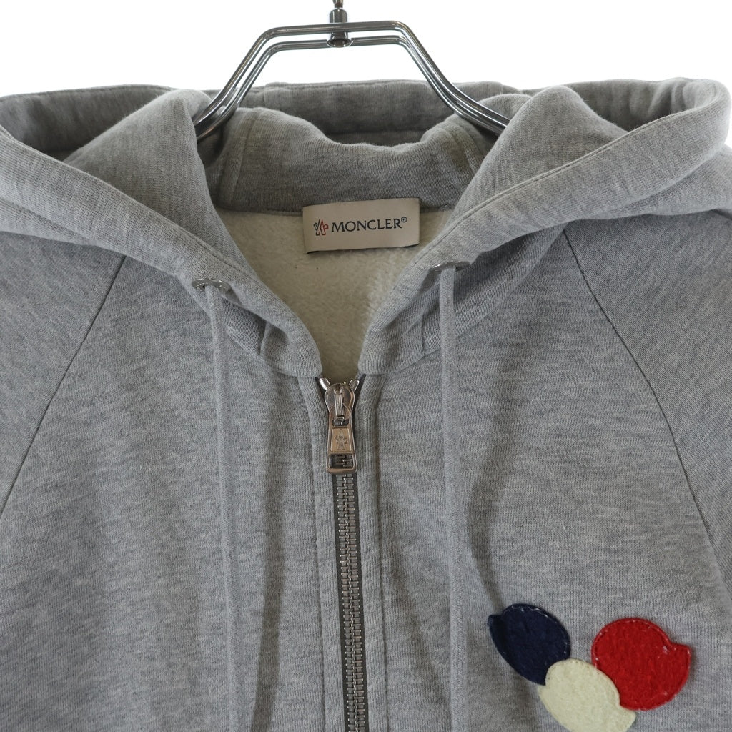 MONCLER(モンクレール) 17AW トリコロール ワッペンロゴ ジップアップ スウェット パーカー フーディー グレー C20918400000