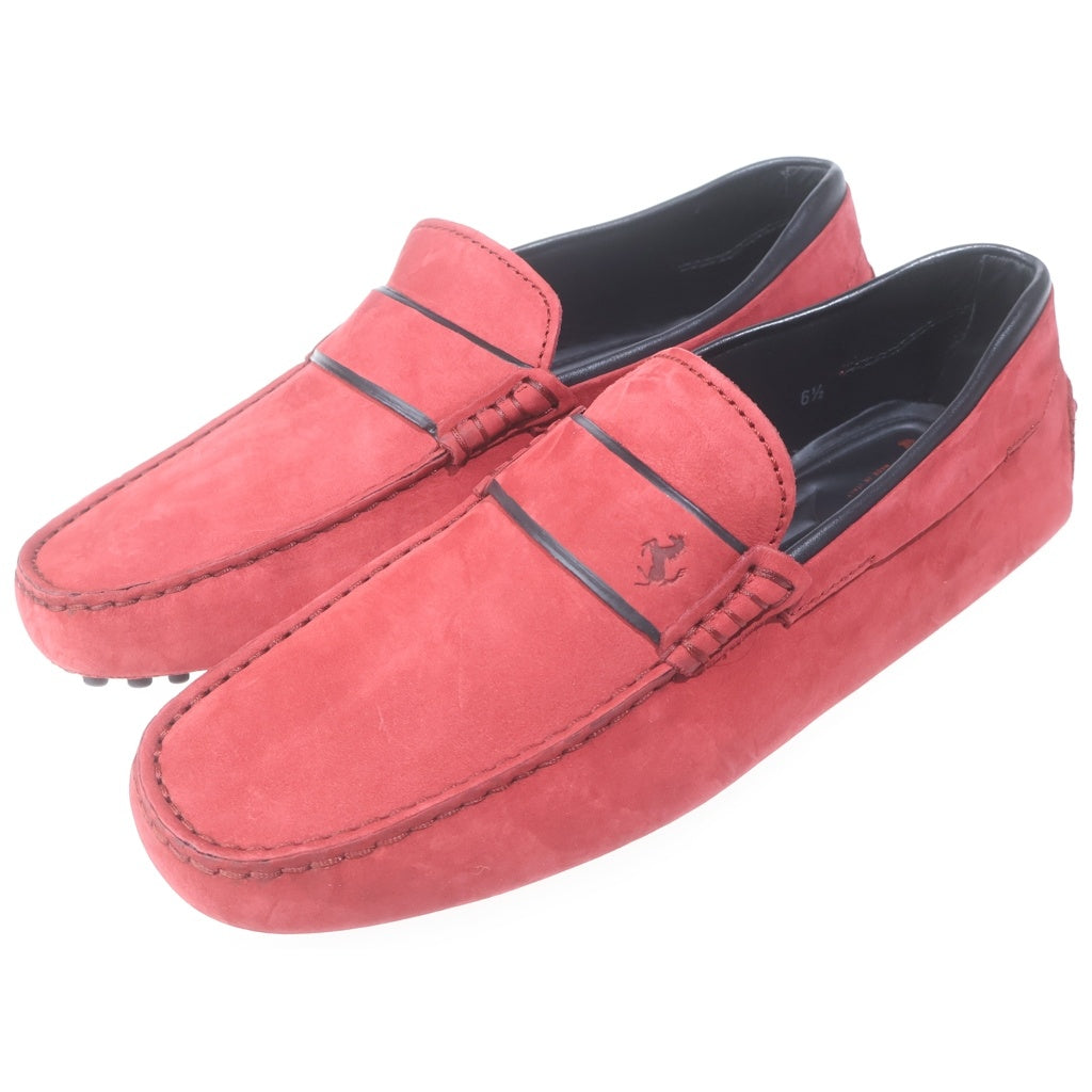 TOD'S(トッズ) ×FERRARI スエードレザー ドライビングシューズ レッド