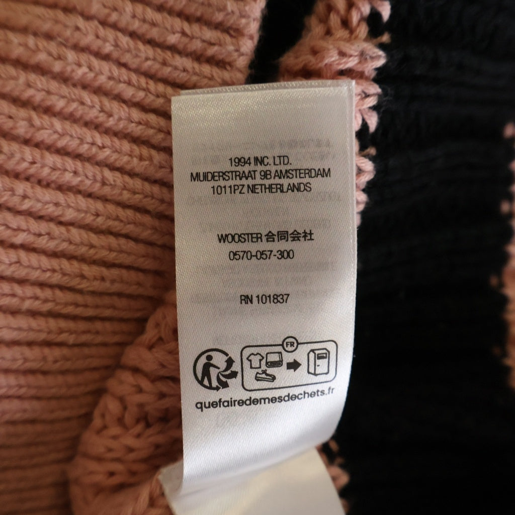 SUPREME(シュプリーム) 25SS Loose Gauge Small Box Sweater ボーダースモールボックスロゴ クルーネック長袖ニットセーター ピンク/ブラック