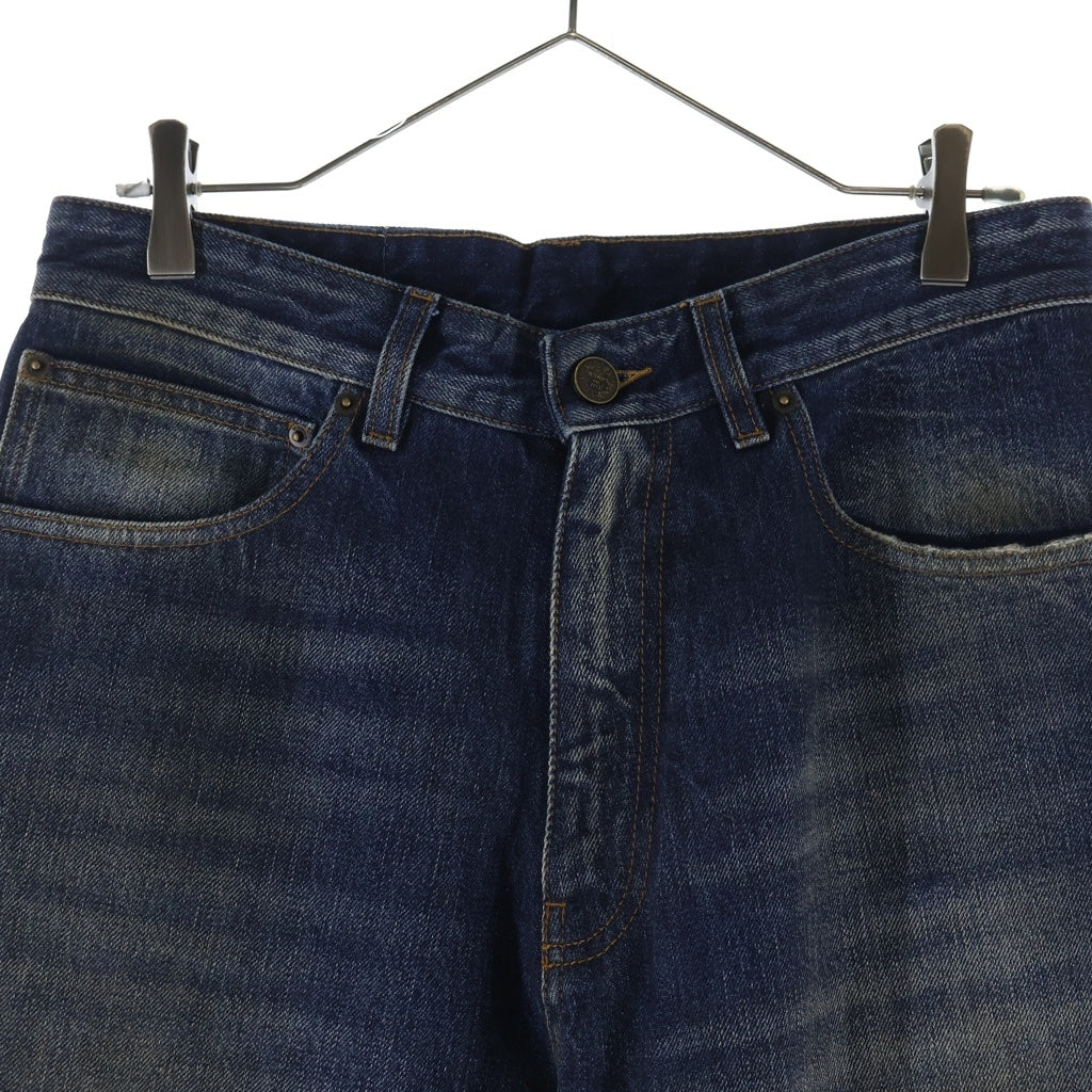 VETEMENTS(ヴェトモン) 26SS TRASHED JANS ヴィンテージ加工 カットオフ トラッシュドデニムパンツ ジーンズ インディゴ