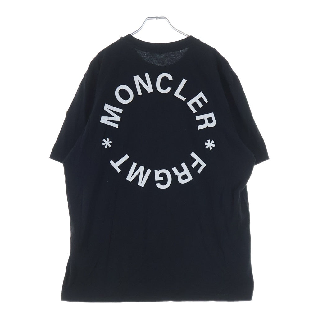 MONCLER(モンクレール) ×FRAGMENT DESIGN Rubber Logo Tee フラグメントデザイン ラバーロゴプリント半袖Tシャツ ブラック I209U8C00002