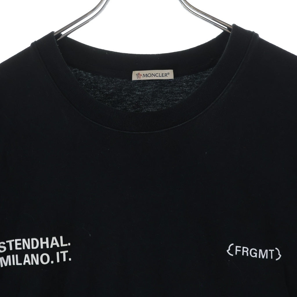MONCLER(モンクレール) ×FRAGMENT DESIGN Rubber Logo Tee フラグメントデザイン ラバーロゴプリント半袖Tシャツ ブラック I209U8C00002