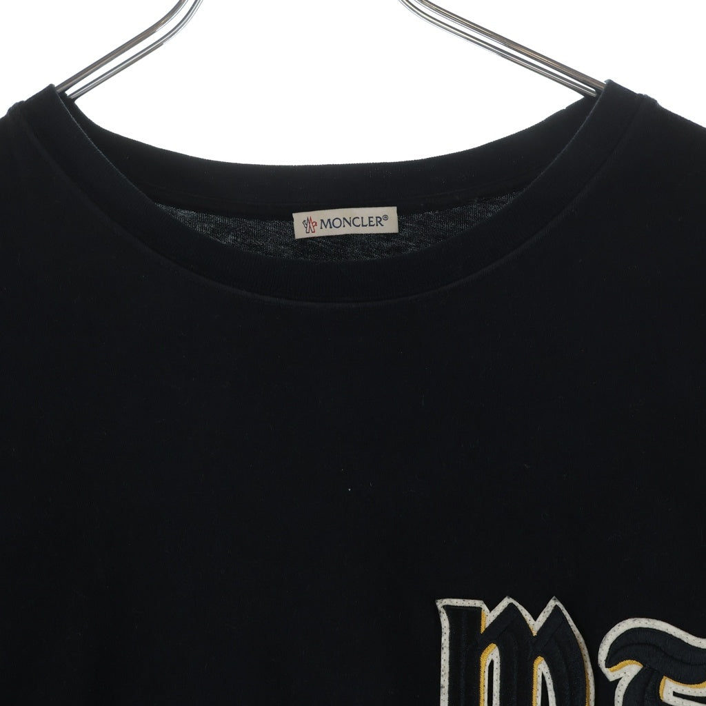 MONCLER(モンクレール) ×FRAGMENT DESIGN ワッペン バックプリント 半袖Tシャツカットソー ブラック E109U8000250 8391Q