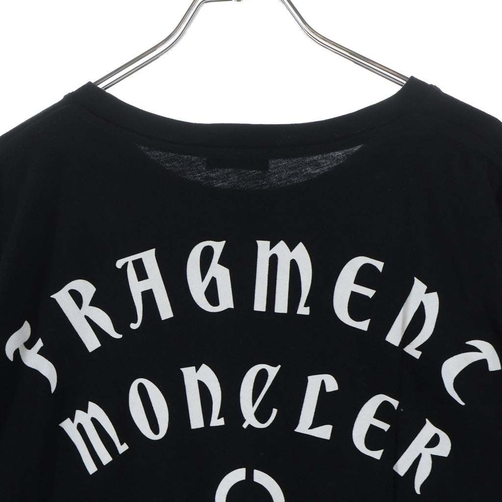 MONCLER(モンクレール) ×FRAGMENT DESIGN ワッペン バックプリント 半袖Tシャツカットソー ブラック E109U8000250 8391Q