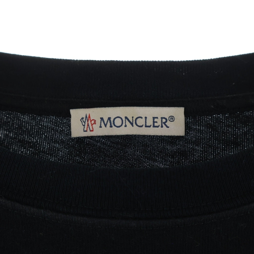MONCLER(モンクレール) ×FRAGMENT DESIGN ワッペン バックプリント 半袖Tシャツカットソー ブラック E109U8000250 8391Q