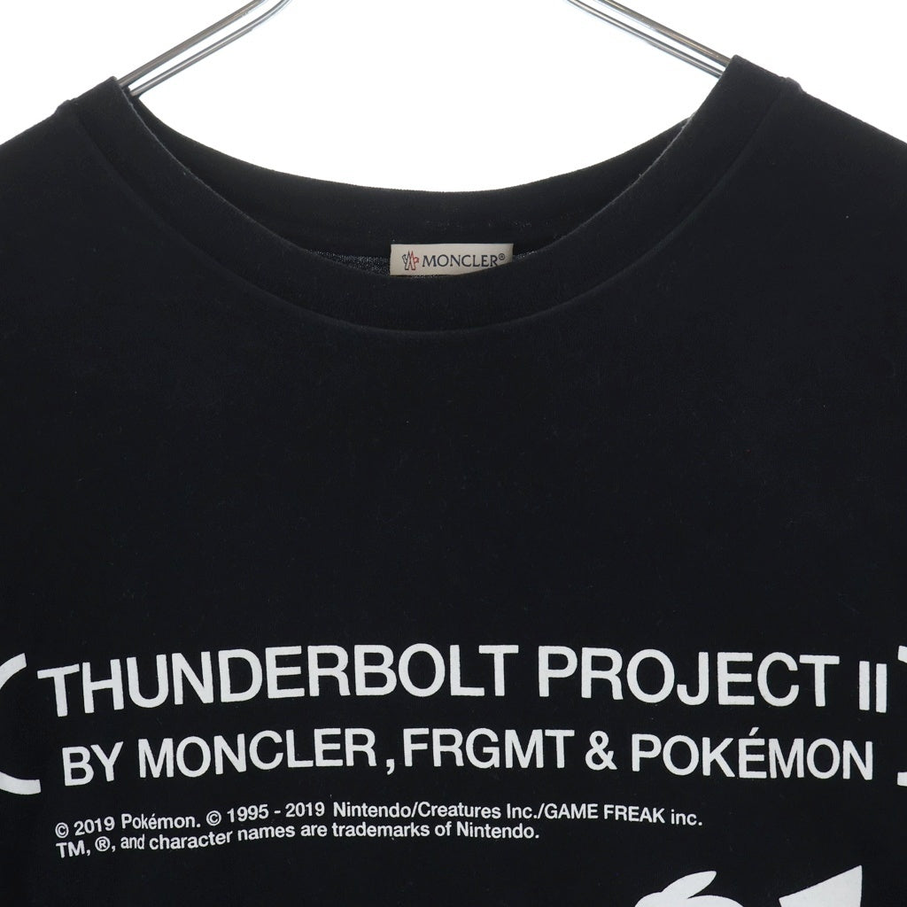 MONCLER(モンクレール) ×FRAGMENT MAGLIA フラグメント ロゴプリント 半袖Tシャツ カットソー ブラック E209U8005350 8392B