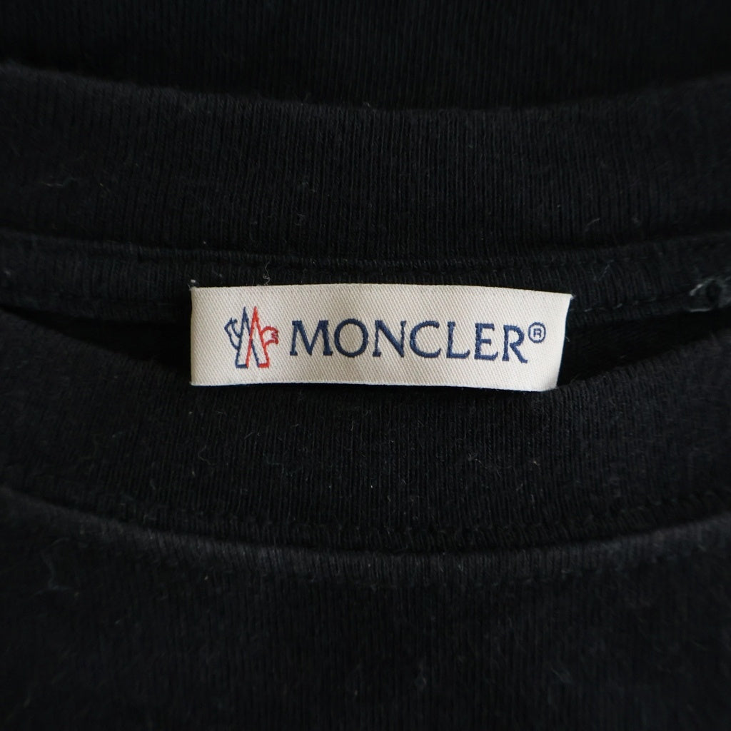 MONCLER(モンクレール) ×FRAGMENT MAGLIA フラグメント ロゴプリント 半袖Tシャツ カットソー ブラック E209U8005350 8392B