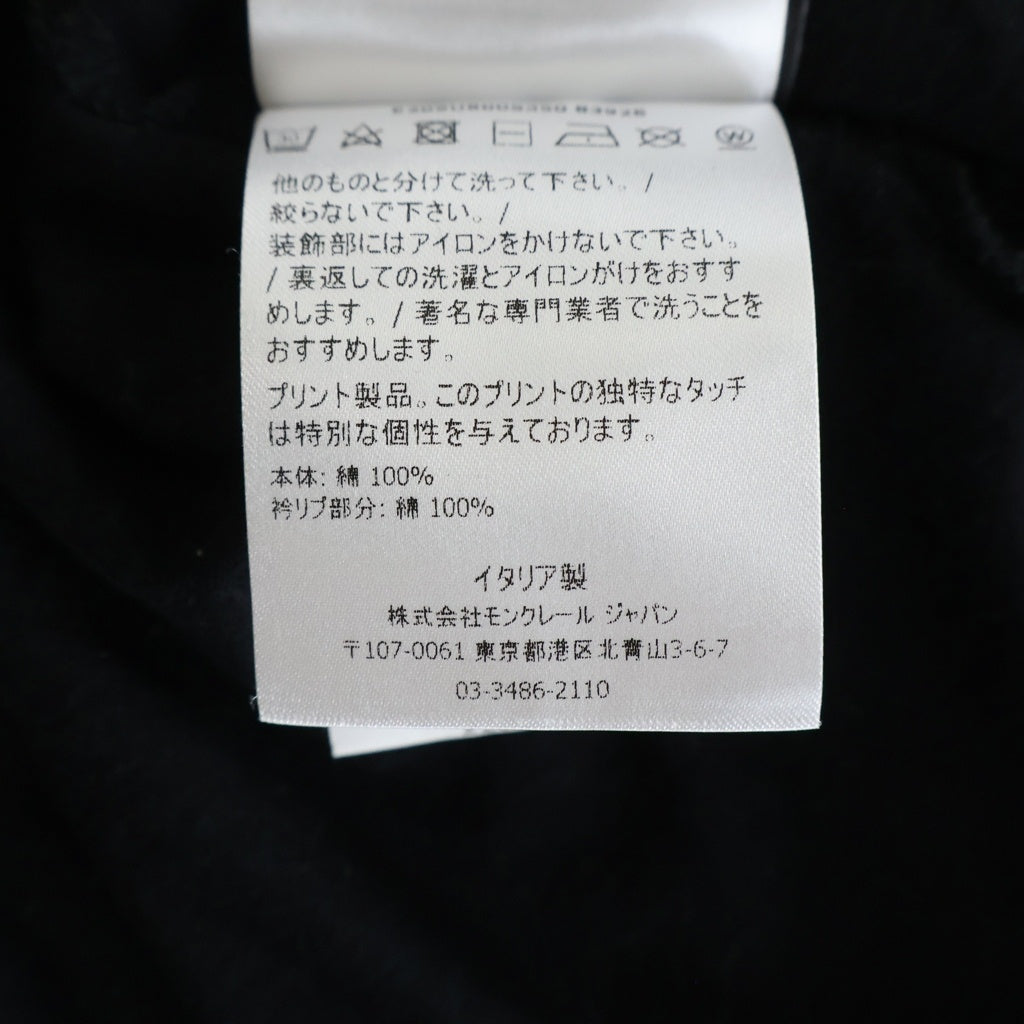 MONCLER(モンクレール) ×FRAGMENT MAGLIA フラグメント ロゴプリント 半袖Tシャツ カットソー ブラック E209U8005350 8392B