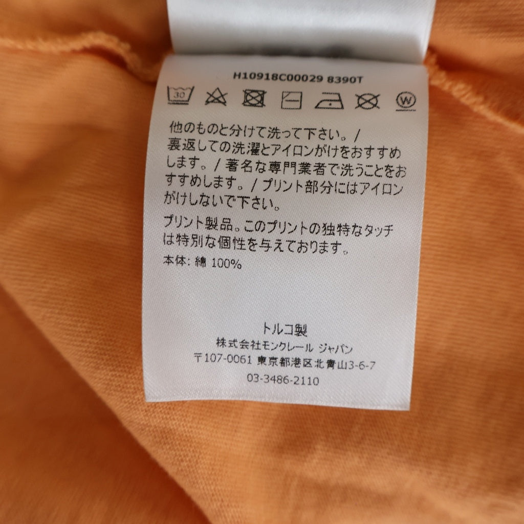 MONCLER(モンクレール) 22SS ビッグロゴプリント クルーネック 半袖Tシャツ カットソー オレンジ H10918C00029 8390T