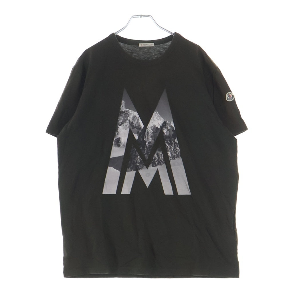 MONCLER(モンクレール) ビッグMロゴ クルーネック半袖Tシャツカットソー カーキ D20918036150